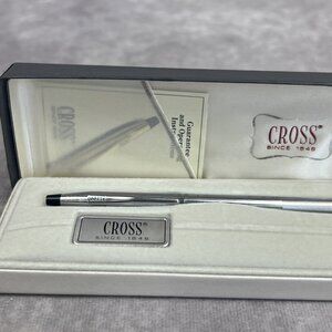 Vintage Cross Classic Silver 3502 Chrome Ballpoint Pen Made in USA New In Box